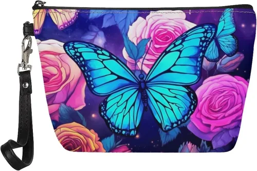 Vista 16 de Upetstory Bolsa de maquillaje de animales, bolso pequeño de cuero para cosméticos de viaje para niñas y mujeres, bolso de mano para lápiz labial