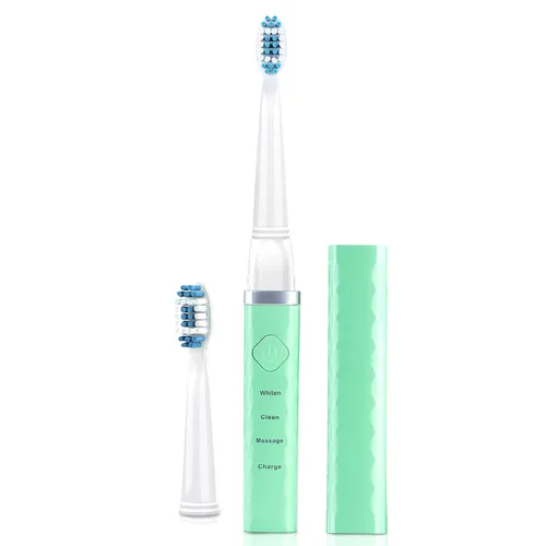 Vista 2 de Pop Sonic Cepillo de dientes USB Charge Anywhere (verde) - Cepillo de dientes recargable con hasta 40,000 trazos de cepillo/Minuto-Cerdas de nailon