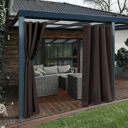 Vista 7 de BONZER Cortinas impermeables para interiores y exteriores para patio - Aislamiento térmico, cortinas opacas con ojales de bloqueo solar