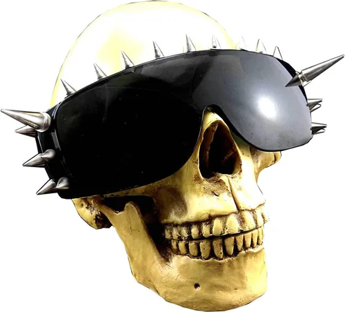 Vista 2 de punkman2000 Cool Rock Punk Spike Gafas de sol de metal tachonadas Moto Biker Gafas Negro