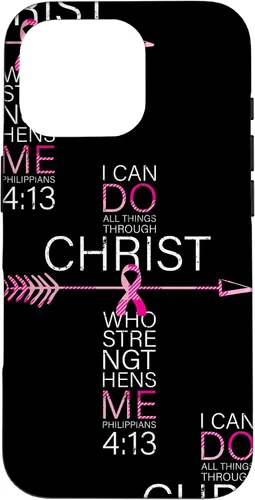 Vista 20 de Breast Cancer Phone Cases Women Philippians 4:13 Pink Cancer Case for iPhone 17