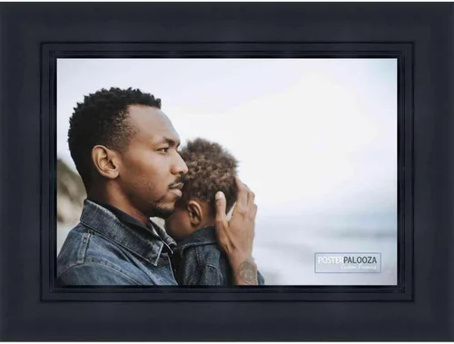 Vista 9 de Poster Palooza 5x5 Inch Contemporary Black Complete Wood Square Picture Frame with UV Acrylic Plexiglass, Foam Board Backing & Hardware Included