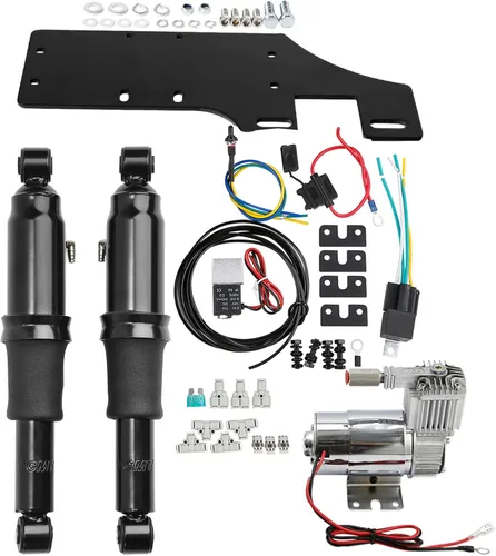 Vista 11 de SLMOTO Suspensión Neumática Trasera Tanque de Aire Soporte Central Eléctrico Compatible con Harley Touring Road King Road Glide Street Glide Electra