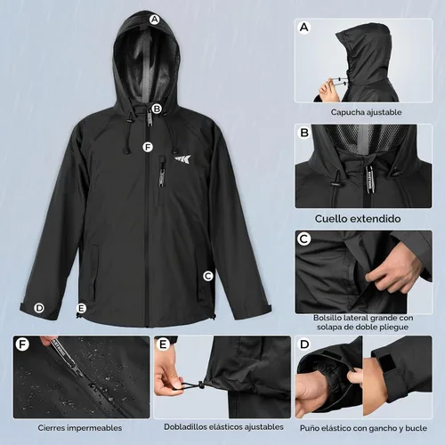 Vista 5 de KastKing HydroSense Essential - Traje de lluvia ligero impermeable