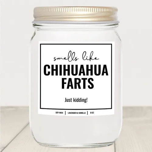 Vista 5 de You Nique Designs - Vela de soja de 8 onzas con olor a pedos de chihuahua, regalos divertidos para mujeres y hombres, regalos para madres de perros