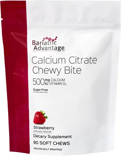 Vista 11 de Bariatric Advantage Picaduras masticables de citrato de calcio 500 mg - Altamente absorbible y digerible - Vitamina D3 - Suplemento de calcio
