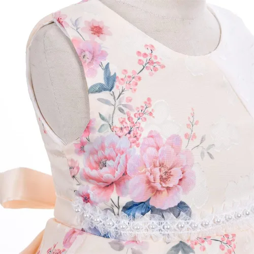 Vista 4 de Cosplay Life Floral Dress for Girls and Young Adults Fashion Flower Waistline Kids Party Festival Dress Ages 5-9 Years Old