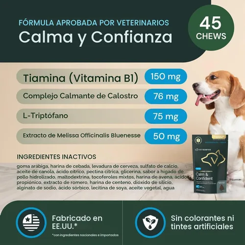 Vista 3 de VETRISCIENCE Max Veterinary Strength Calm & Confident Mastics, 45