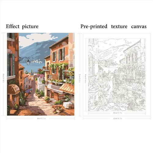 Vista 2 de QUITEDEW Pintura por números para adultos principiantes, pintura de paisajes por números, kits de pintura de jardín por números, adecuados