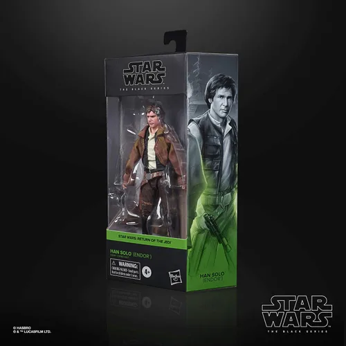 Vista 8 de Star Wars The Black Series Han Solo (Endor) - Figura de acción coleccionable de 6 pulgadas de la película “Return of The Jedi”, para niños de 4 años