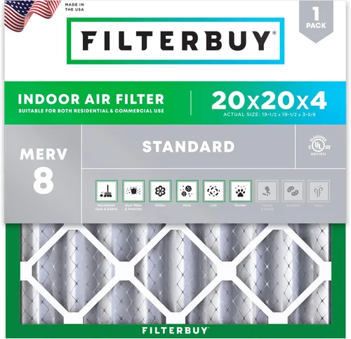 Vista 30 de Filterbuy - Filtro de aire MERV 8 de 8x14x1, defensa esencial contra el polvo y las alergias (1 unidad), filtros plisados electrostáticos