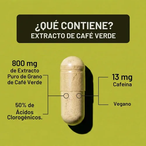 Vista 3 de NatureWise Extracto de grano de café verde, cápsulas de grano de café verde puro de 800 mg con 50% de soporte de ácido clorogénico