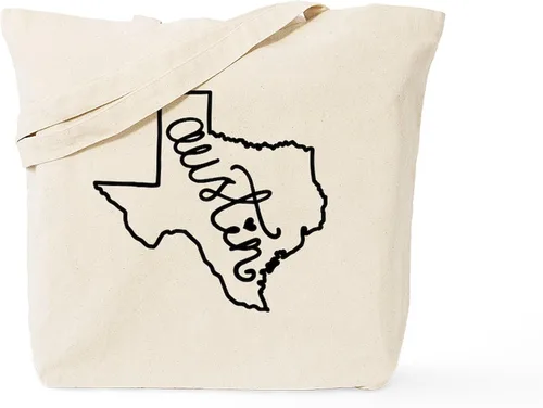 Vista 35 de CafePress Bolsa de mano de la bandera de Texas, bolsa de lona natural, bolsa de compras reutilizable