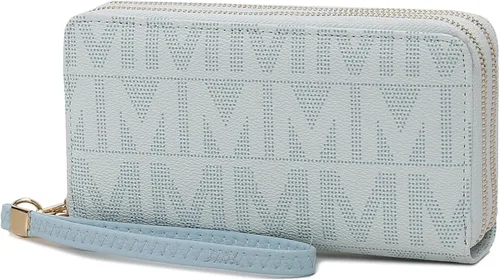 Vista 63 de MKF Collection Mia K - Cartera de pulsera para mujer, pequeña cartera de cuero vegano para tarjetas de crédito con cremallera y bolsillo