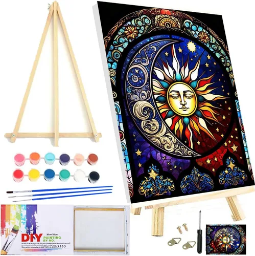Vista 18 de Meothan Kits de pintura por números para adultos enmarcados, pintura de otoño por números para adultos principiantes, kits de pintura de calabaza