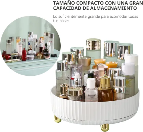 Vista 3 de funest Organizador de perfumes de maquillaje, rotación de 360 grados, Lazy Susan, estuche de almacenamiento de lociones para cosméticos, bandeja