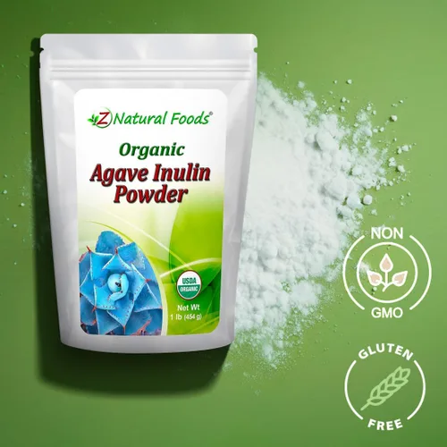 Vista 3 de Z Natural Foods Polvo de inulina de agave orgánico, suplemento de fibra natural, superalimento prebiótico en polvo para bebidas, batidos y recetas