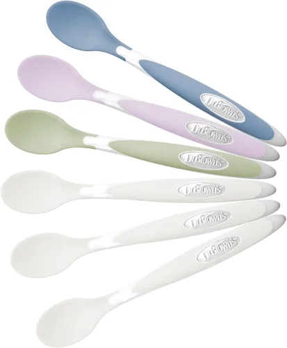 Vista 11 de Dr. Brown's cucharas para niños pequeños con punta suave, paquete de 6, multicolor