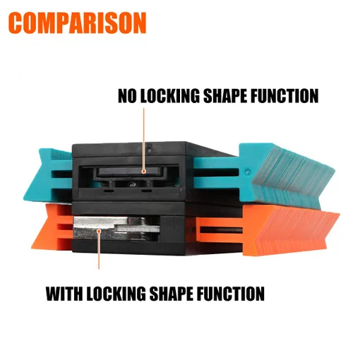 Vista 8 de Saker Medidor de contorno, duplicación, bloqueo ajustable, copia con precisión forma irregular, trazado de carpintería irregular, herramienta