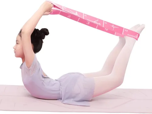 Vista 9 de Paquete de 2 Bandas Elásticas de Estiramiento Ajustables para Niños - Bandas Elásticas de 8 Bucles para Ballet, Latín, Yoga, Gimnasia y Estiramiento