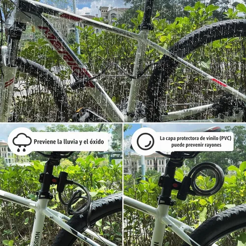 Vista 6 de Candado de bicicleta, [4 pies/3.9 ft] Diyife - Candados de cable para bicicleta con 2 llaves, resistente a la intemperie, cable de seguridad