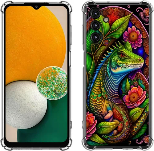 Vista 44 de Samsung Galaxy A14 5G - Funda para teléfono celular, diseño de flores de mariposa azul, a prueba de golpes, TPU con bordes elevados, compatible
