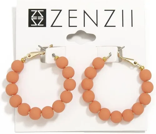 Vista 5 de ZENZII Aretes de aro de cuentas de moda bohemios circulares redondos aretes elegantes colgantes para mujeres y niñas