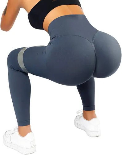 Vista 5 de Suuksess - Calzas para mujeres con levantamiento de glúteos sin costuras pantalones de entrenamiento de yoga con cintura alta