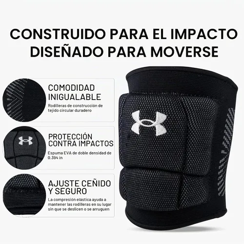 Vista 3 de Rodilleras de voleibol Under Armour, paquete de 2