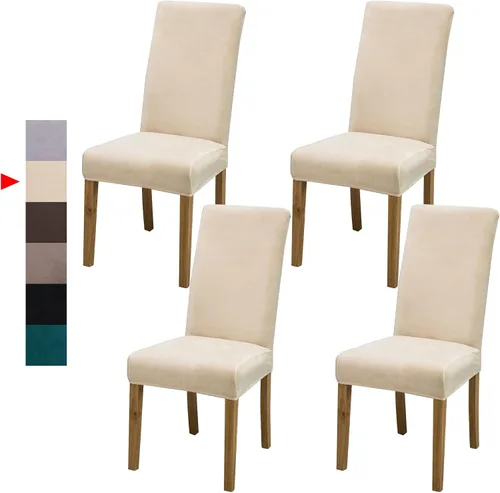 Vista 132 de Fundas para Sillas de Comedor, Juego de Fundas para Sillas de Comedor de 4 Piezas, Fundas Elásticas para Sillas de Cocina, Fundas para Sillas