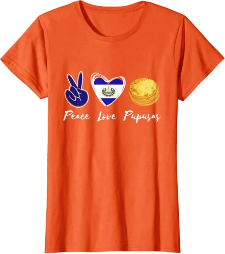 Vista 61 de Pupusas Lover Love Peace El Salvadaor Camiseta Comida Salvadoreña