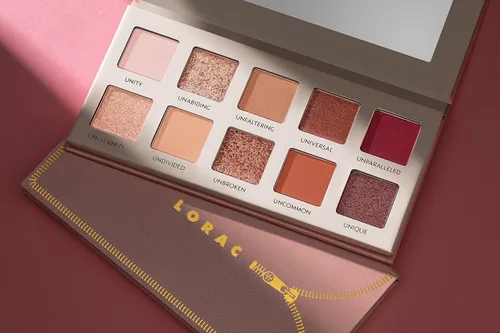 Vista 5 de LORAC Paleta de sombras de ojos sin cremallera, acabado mate y purpurina