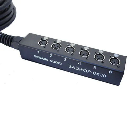 Vista 2 de Seismic Audio SADROP-6x30 Cable de serpiente de 6 canales, 30 pies Pro Audio Sub Snake