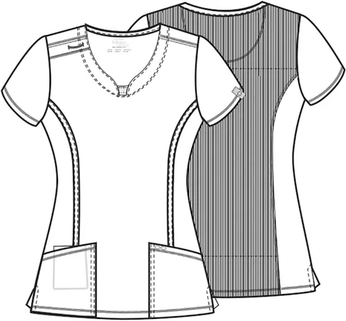 Vista 7 de Infinity Cherokee 2624A - Camiseta quirúrgica para enfermera de cuello redondo para mujer, con 3 bolsillos, 360, elástica y resistente a