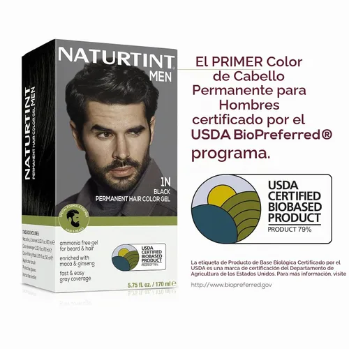 Vista 6 de Naturtint Tinte permanente para el cabello para hombre, barba y bigote (1N negro)