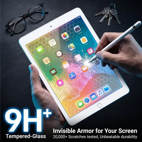 Vista 5 de Paquete de 2 protectores de pantalla para iPad de 6ª 5ª generación de 9.7 pulgadas 2018 2017, para iPad Pro 9.7 2016 / iPad Air 2/1 2014 2013