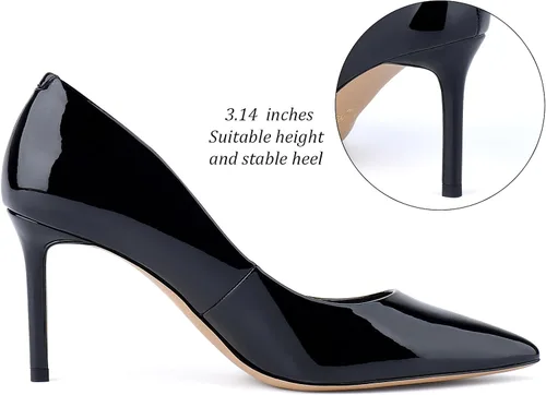 Vista 4 de JENN ARDOR Zapatos de tacón de aguja para mujer, zapatos de tacón alto de 3.14 pulgadas para mujer, zapatos clásicos de tacón de aguja, zapatos