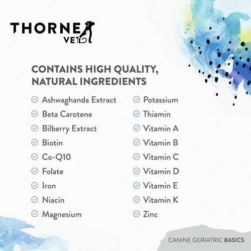Vista 5 de ThorneVET Canine Geriatric Basics - Fórmula multivitamínica/polvo mineral para perros mayores que apoya la cognición, articulaciones y ojos