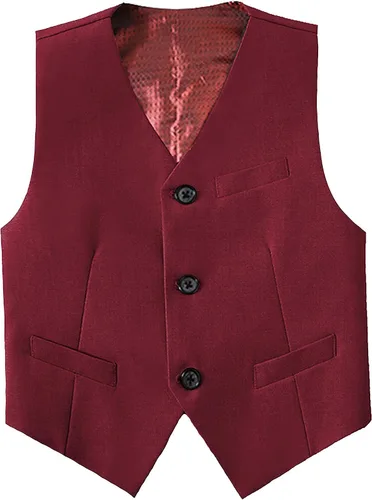 Vista 4 de Traje formal de esmoquin de boda para niños y adolescentes, conjunto de chaleco y pantalones