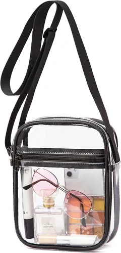Vista 12 de Vorspack Bolso de PVC aprobado para estadios, bolsa cruzada transparente con bolsillo frontal para conciertos, deportes, festivales