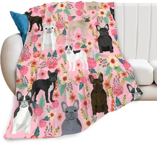 Vista 9 de Manta de Corgi regalos para las amantes de Corgi para mujeres, lindas flores corgis, manta de franela de forro polar, suave y cálida manta rosa