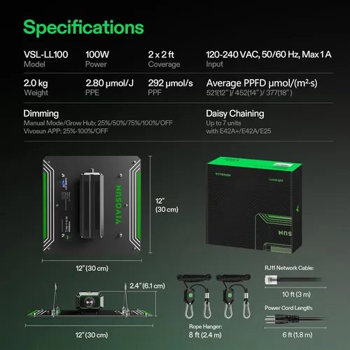 Vista 9 de VIVOSUN 2020 más reciente VS1000 LED crece la luz con diodos Samsung LM301H y Sosen Driver luces regulables Sunlike espectro completo para plantas