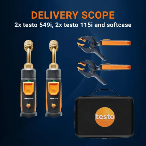 Vista 8 de Testo Kit de sonda inteligente I Juego de medidores HVAC/R para aire acondicionado, refrigeración y sistema de calefacción I Incluye testo 115i