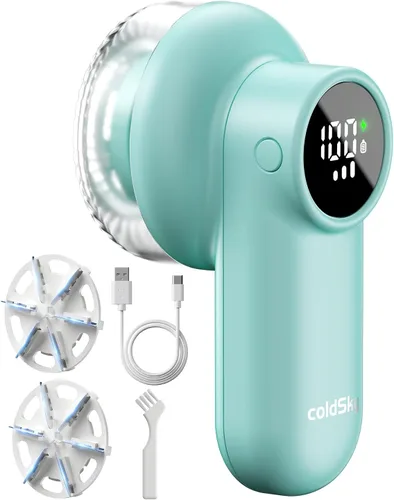 Vista 11 de coldSky Aspiradora recargable para telas, removedor de pelusas con pantalla digital, aspiradora para suéteres con 6 cuchillas de hoja y traba
