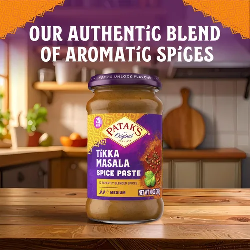 Vista 6 de Patak's Tikka Masala Pasta de especias – Pasta de curry indio mediana con una mezcla de especias recién molidas – Vegana y sin gluten – Sabrosa base