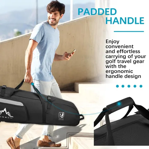 Vista 4 de Himal Outdoors Soft-Sided Golf Travel Bag with Wheels - Heavy Duty 600D Polyester Oxford Wear-Resistant, Excellent Zipper Universal