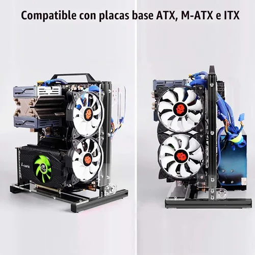 Vista 4 de Soporte de chasis para placa base de computadora, juego de chasis de placa base, personalidad creativa ATX/M-ATX/ITX Soporte de chasis de marco al
