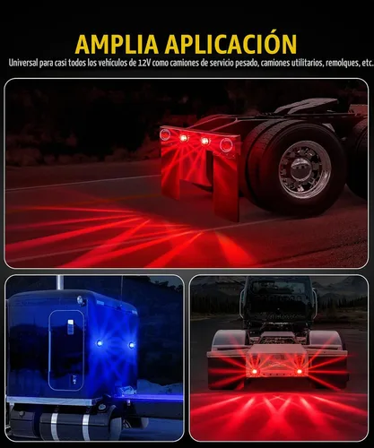 Vista 7 de Partsam 2 piezas de luces LED de sandía de doble color rojo azul con lente de vidrio, luces auxiliares de giro con bisel y base de acero inoxidable