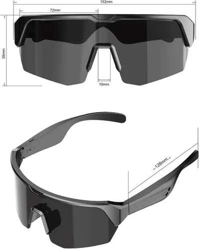 Vista 4 de Lentes inteligentes, lentes de sol polarizados Bluetooth para hombres y mujeres, gafas de seguridad con micrófono integrado y altavoces de oído