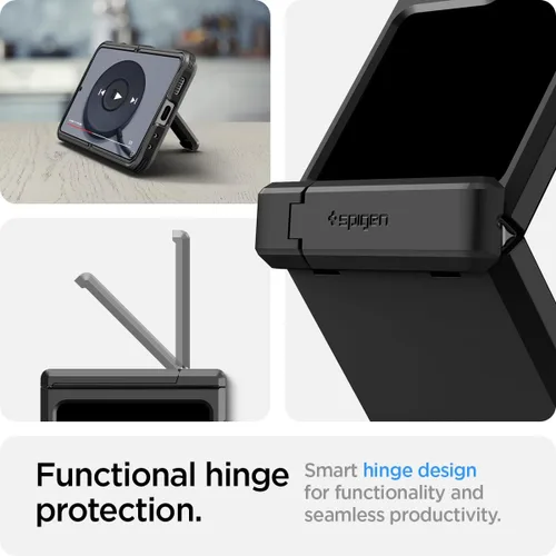 Vista 5 de Spigen Tough Armor Pro [protección de bisagra] diseñada para Galaxy Z Flip 5 Case (2023) - Negro Negro